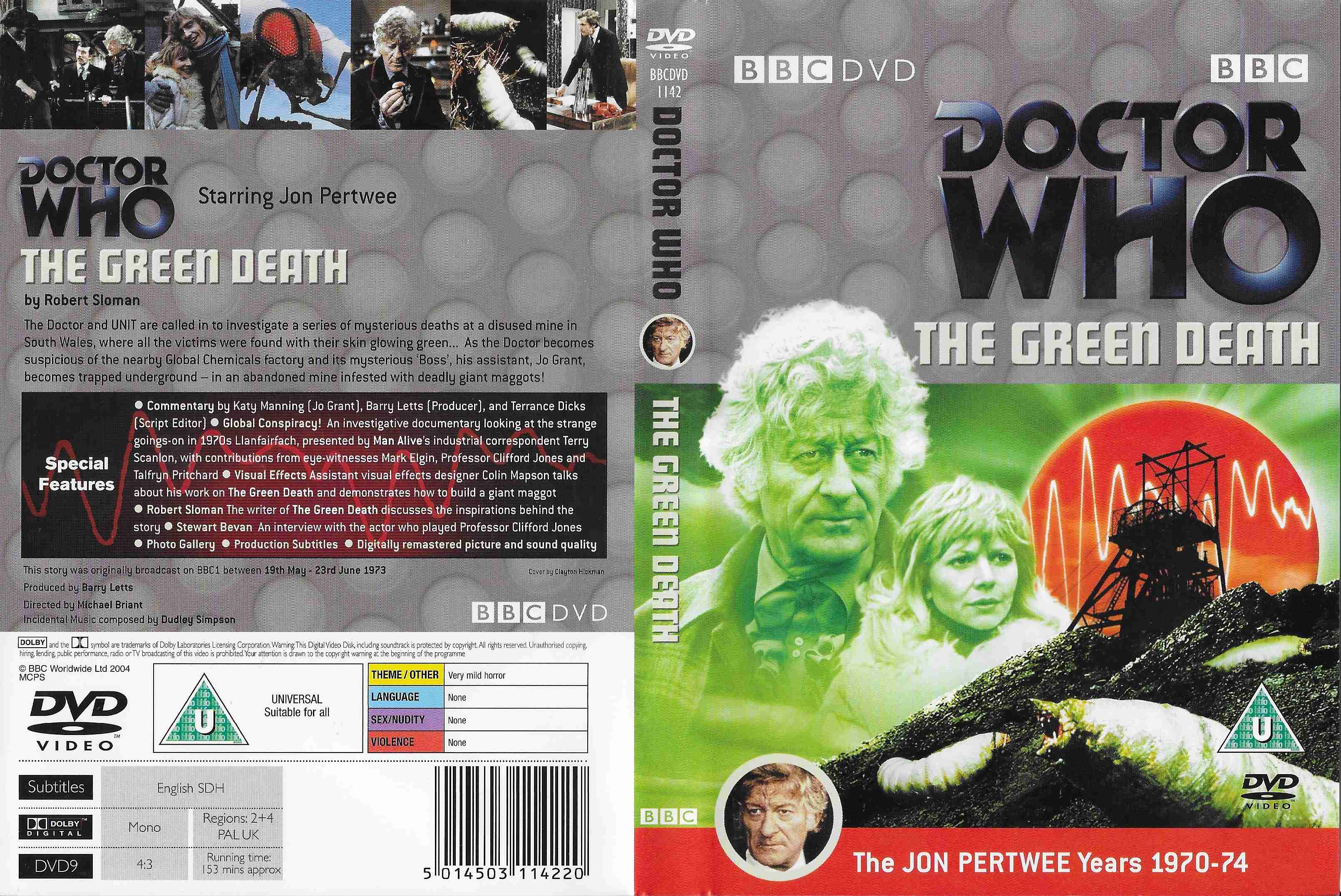 Picture of BBCDVD 1142 Doctor Who - The green death by artist Robert Sloman from the BBC records and Tapes library